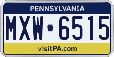 PA license plate MXW6515
