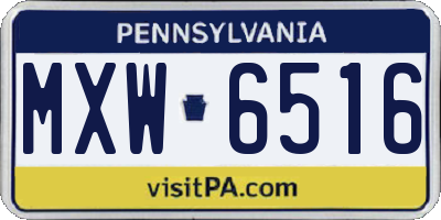 PA license plate MXW6516