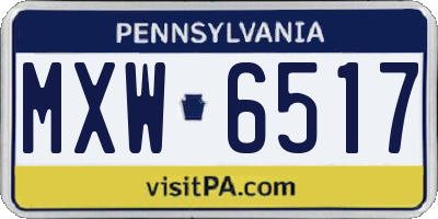 PA license plate MXW6517