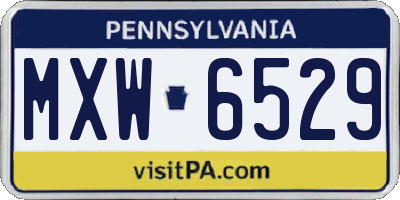 PA license plate MXW6529
