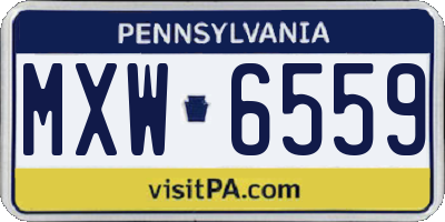 PA license plate MXW6559