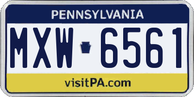 PA license plate MXW6561