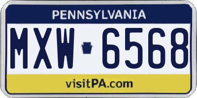 PA license plate MXW6568