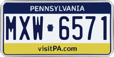 PA license plate MXW6571