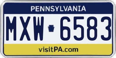 PA license plate MXW6583
