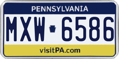 PA license plate MXW6586
