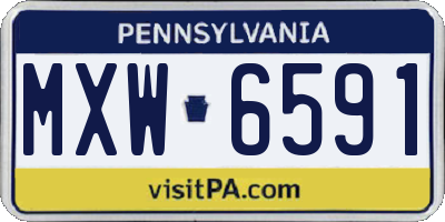 PA license plate MXW6591