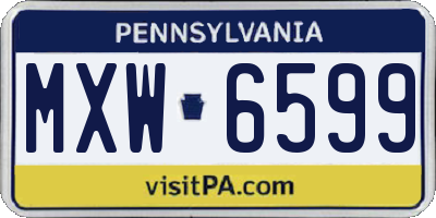 PA license plate MXW6599