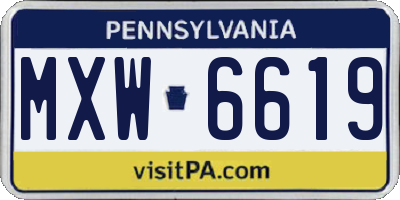 PA license plate MXW6619