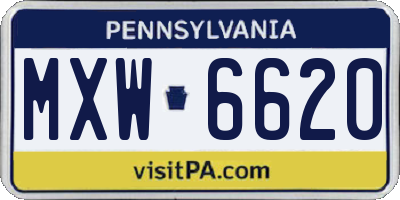 PA license plate MXW6620