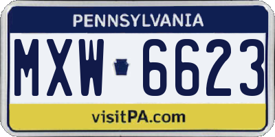 PA license plate MXW6623