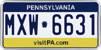 PA license plate MXW6631