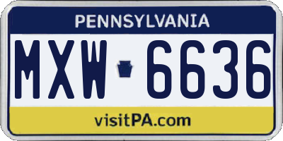 PA license plate MXW6636
