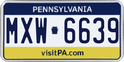 PA license plate MXW6639
