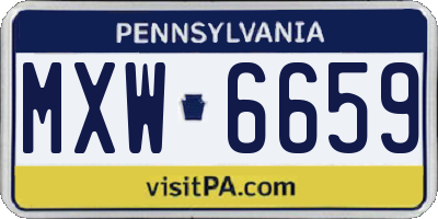 PA license plate MXW6659