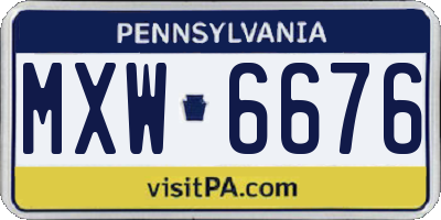PA license plate MXW6676