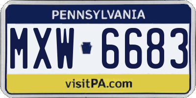 PA license plate MXW6683