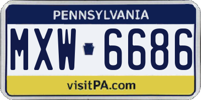 PA license plate MXW6686