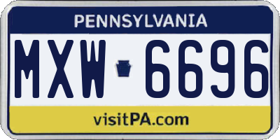 PA license plate MXW6696