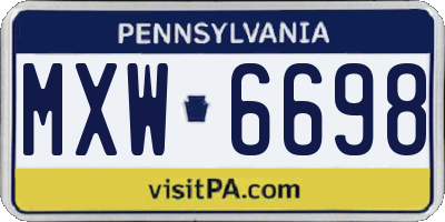 PA license plate MXW6698