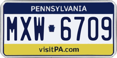 PA license plate MXW6709