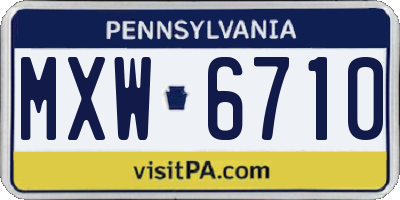 PA license plate MXW6710