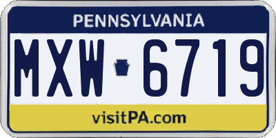 PA license plate MXW6719