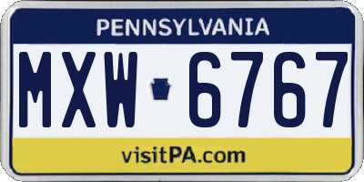 PA license plate MXW6767