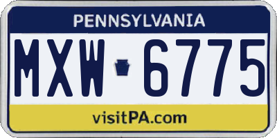 PA license plate MXW6775