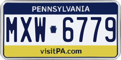 PA license plate MXW6779