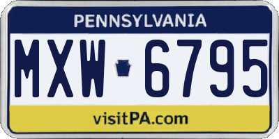 PA license plate MXW6795