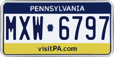 PA license plate MXW6797