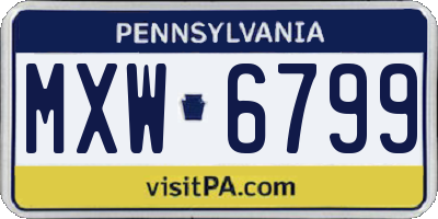PA license plate MXW6799