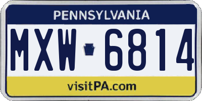 PA license plate MXW6814