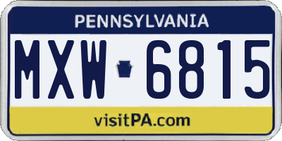 PA license plate MXW6815
