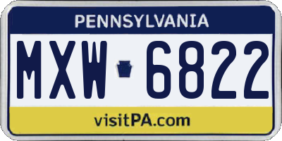 PA license plate MXW6822