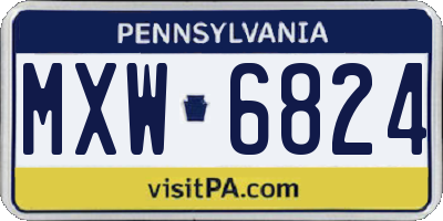 PA license plate MXW6824