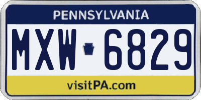 PA license plate MXW6829