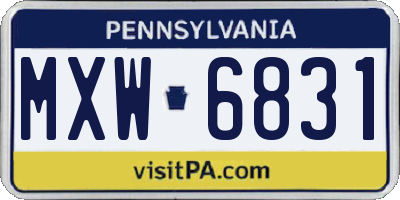 PA license plate MXW6831