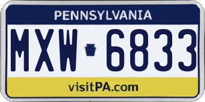PA license plate MXW6833