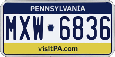 PA license plate MXW6836