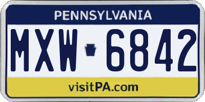 PA license plate MXW6842