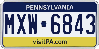 PA license plate MXW6843