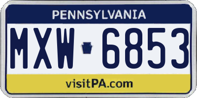 PA license plate MXW6853