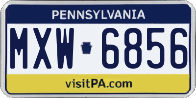 PA license plate MXW6856