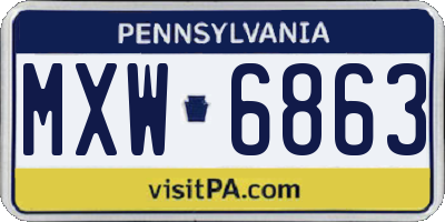 PA license plate MXW6863