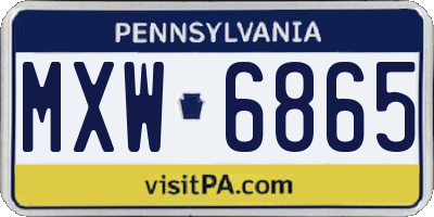 PA license plate MXW6865