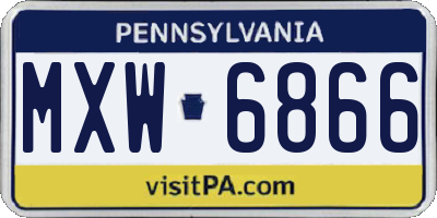 PA license plate MXW6866