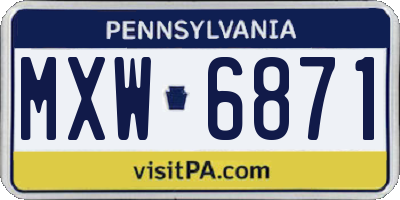 PA license plate MXW6871