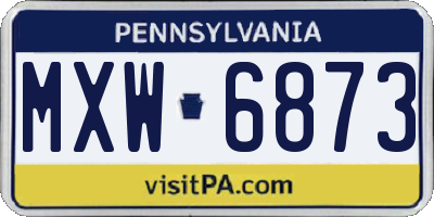 PA license plate MXW6873